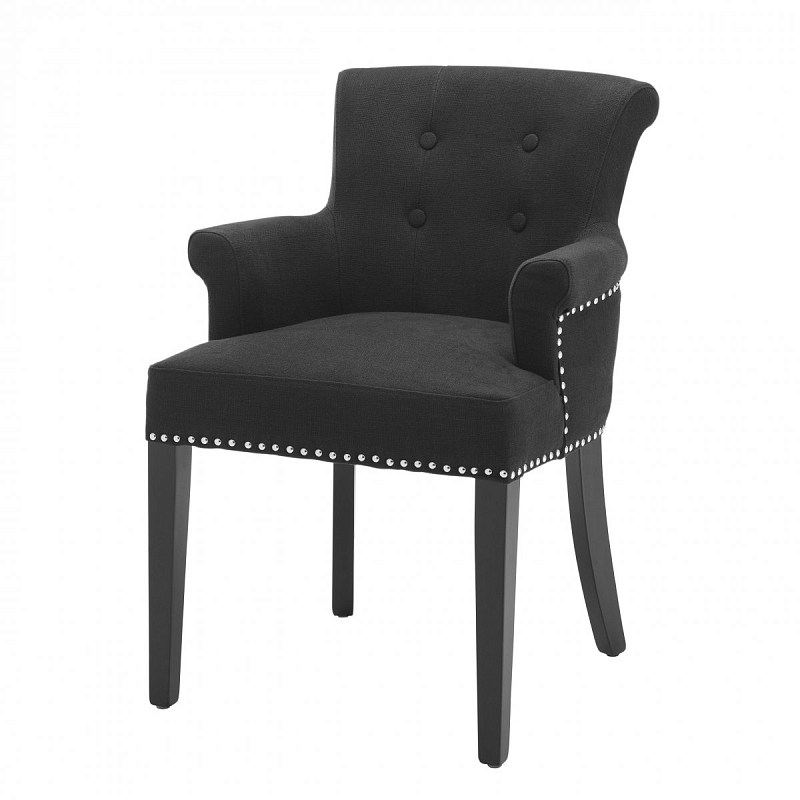 Стул Eichholtz Dining Chair Key Largo With Arm Никель Черный Стул Eichholtz Dining Chair Key Largo With Arm Никель Черный в Твери | Loft Concept