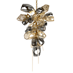 Люстра подвесная вытянутой формы с плафонами из стекла и металла с двумя вертикальными подвесками Gilded Mirage  варинант исполнения - 7 | Loft Concept в Твери