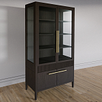 Витрина Primo со стеклянными фасадами и буфетом шпон Темный орех варинант исполнения - 3 | Loft Concept в Твери