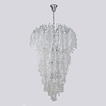 Люстра с прозрачными и белыми подвесками в виде лепестков FAIRYTREE Light варинант исполнения - 2 | Loft Concept в Твери