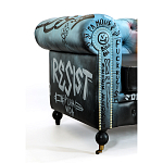 Диван в Лофт Честерфильд граффити из винтажной кожи GRAFFITI PARA Chesterfield варинант исполнения - 4 | Loft Concept в Твери