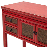 Деревянная консоль в китайском стиле с ящиками и дверцами красная Chinese Console Table варинант исполнения - 4 | Loft Concept в Твери