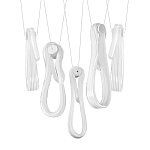 Подвесной светильник белого цвета с 6-ю изогнутыми плафонами Flow Loop варинант исполнения - 8 | Loft Concept в Твери