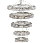 Многоярусная Люстра Elizabeth Хром Вертикальная композиция из пяти хрустальных светильников варинант исполнения - 1 | Loft Concept в Твери