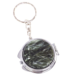 Зеркало брелок карманное двухстороннее из натурального камня Серафинит Stone Mirrors варинант исполнения - 5 | Loft Concept в Твери