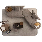 Угловой диван Calypso с поворотным механизмом и пуфом   варинант исполнения - 6 | Loft Concept в Твери