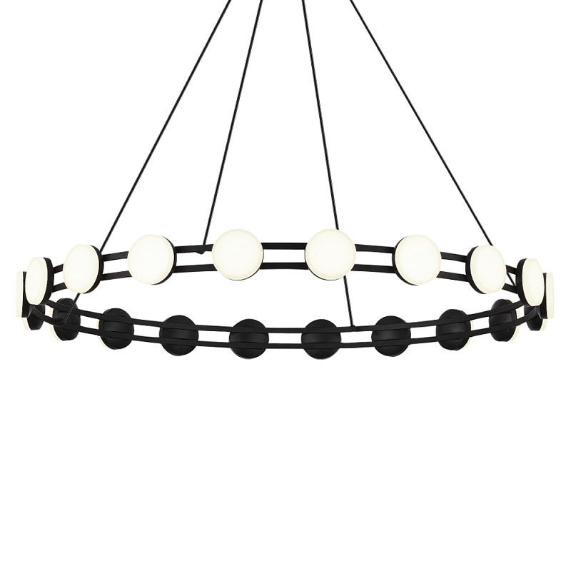 Люстра кольцевая с круглыми светодиодными источниками света Maxine Light Черный Золотой Белый в Твери | Loft Concept 