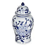 Ваза с крышкой и синим цветочным узором Blue & White Ornament  варинант исполнения - 1 | Loft Concept в Твери