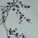 Обои ручная роспись Cherry Tree Original colourway on Adam Grey dyed silk варинант исполнения - 2 | Loft Concept в Твери