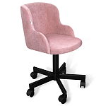 Стул с мягкой розовой обивкой из велюра и подъемно-поворотным механизмом на черных колесиках Harper Pink варинант исполнения - 1 | Loft Concept в Твери