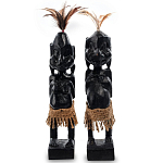 Комплект из 2-х деревянных статуэток Asmat Statuettes Black варинант исполнения - 1 | Loft Concept в Твери