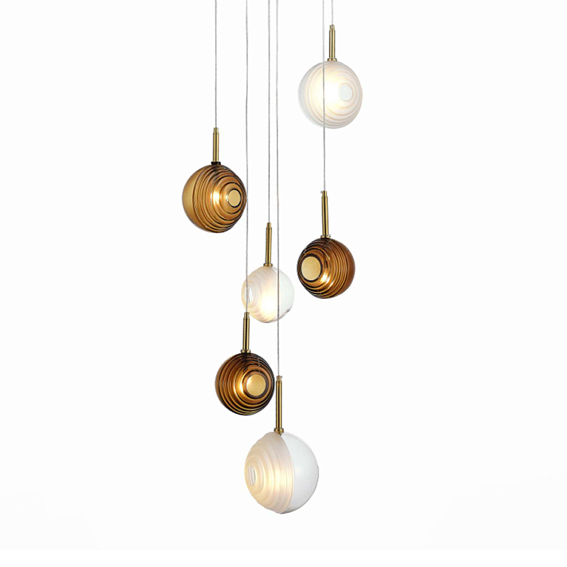 Люстра светодиодная с сферическими стеклянными плафонами Splatter  в Твери | Loft Concept 