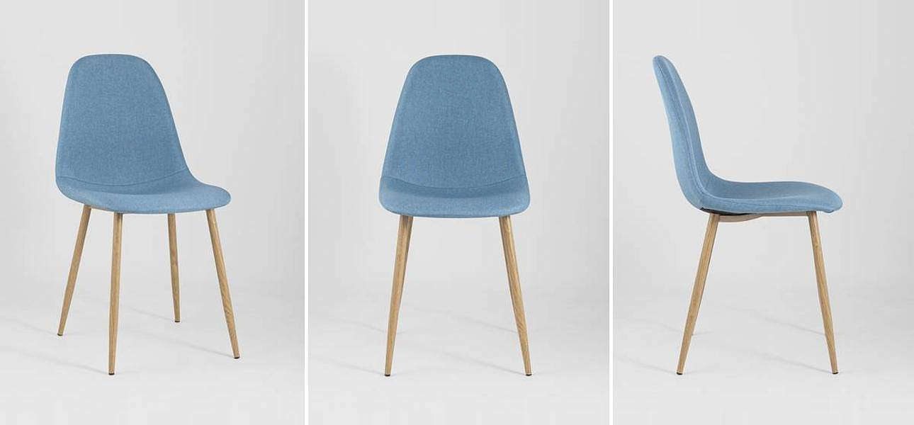 Стул Archie Chair Ткань Голубая Рогожка Стул Archie Chair Ткань Голубая Рогожка - Loft-Concept в Твери