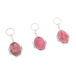 Зеркало брелок складное двухстороннее из натурального камня Родонит Stone Mirrors варинант исполнения - 4 | Loft Concept в Твери