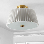 Потолочный светильник с белым плиссированным абажуром Ganglion варинант исполнения - 3 | Loft Concept в Твери