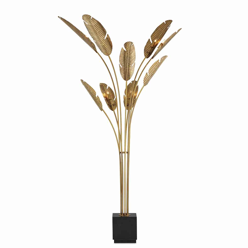 Торшер в виде пальмы Tropical Floor Lamp Черный Винтажная латунь Торшер в виде пальмы Tropical Floor Lamp Черный Винтажная латунь в Твери | Loft Concept