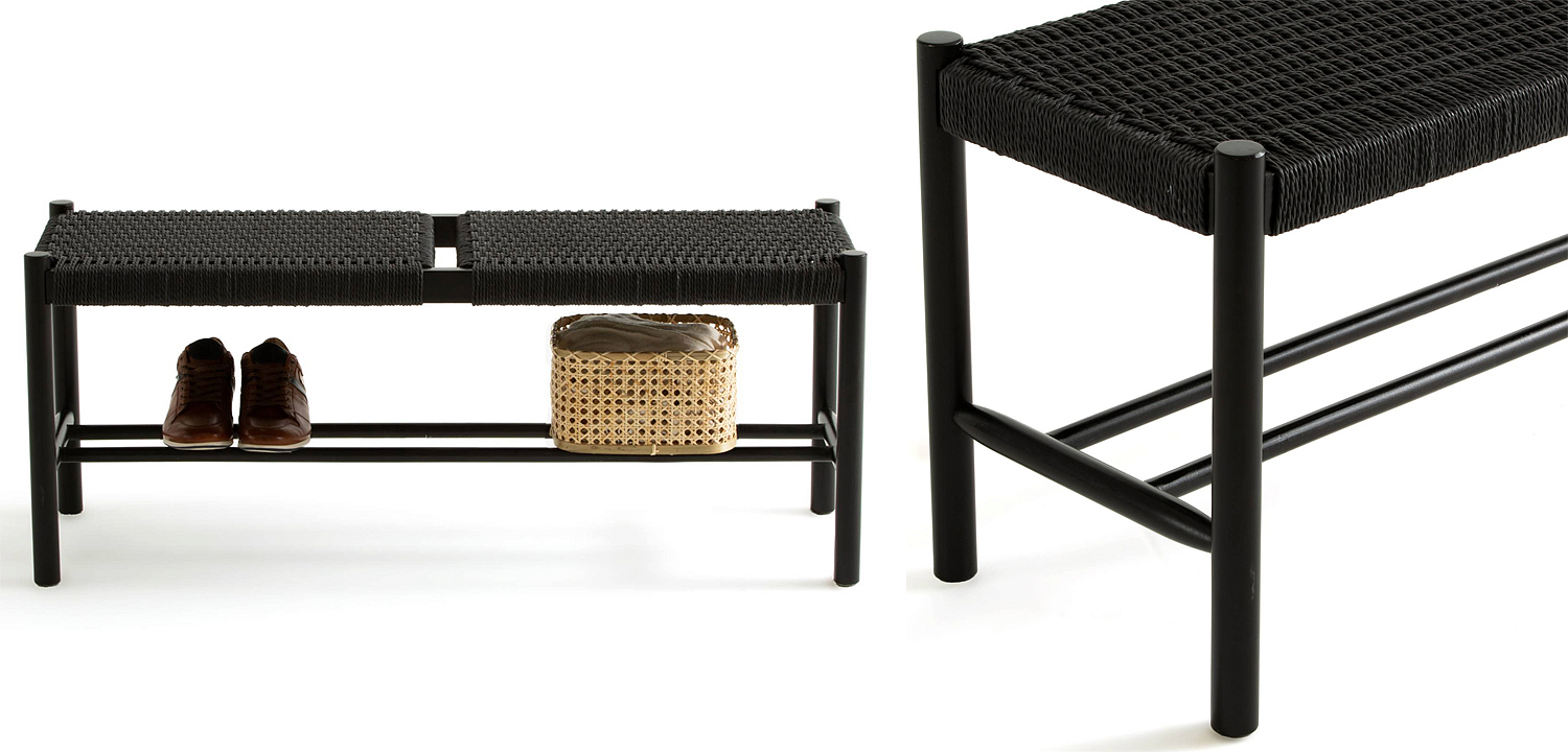 Банкетка Enzo Wicker Black Banquet Банкетка Enzo Wicker Black Banquet - Loft-Concept в Твери