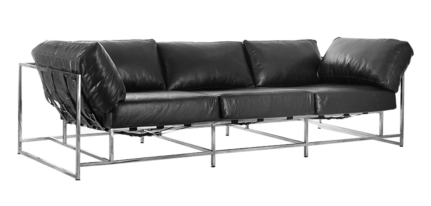 Диван Black Calfskin Sofa Диван Black Calfskin Sofa - Loft-Concept в Твери