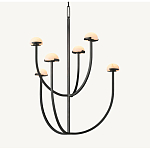 Люстрас 6-ю мраморными плафонами в форме купола Light Warm Light варинант исполнения - 7 | Loft Concept в Твери