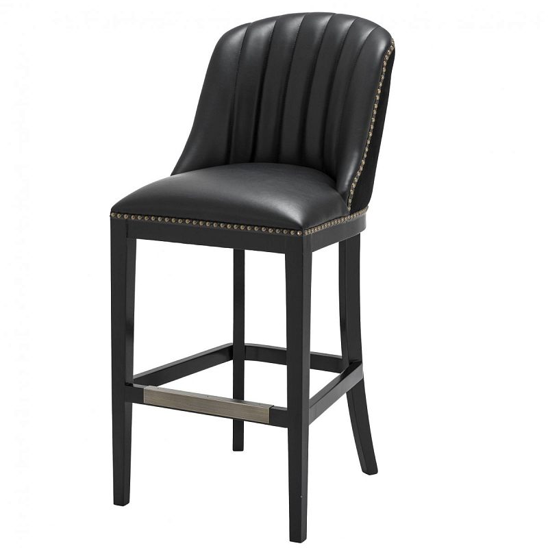 Барный стул Eichholtz Bar Stool Balmore Черный Латунь Античная полированная Барный стул Eichholtz Bar Stool Balmore Черный Латунь Античная полированная в Твери | Loft Concept