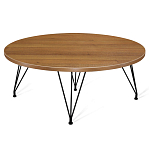 Стол журнальный c коричневой круглой столешницей на четырех черных ножках Charm Coffee Table варинант исполнения - 1 | Loft Concept в Твери