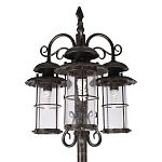 Уличный фонарь с тремя стеклянными плафонами и коваными элементами Elysian Lanterns варинант исполнения - 4 | Loft Concept в Твери