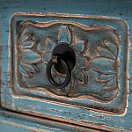 Деревянная ТВ-тумба в китайском стиле с 4-мя ящиками и резным декором голубая Luo Chinese TV Stand Blue варинант исполнения - 4 | Loft Concept в Твери