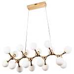 Линейная люстра с плафонами из стеклянных шаров Pearls Suspension Linear Gold Chandelier варинант исполнения - 2 | Loft Concept в Твери