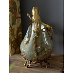 Чаша голубого цвета с оранментом и и бронзовыми фигурами леопардов Eden Garden варинант исполнения - 10 | Loft Concept в Твери