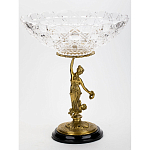 Чаша стеклянная прозрачная на бронзовой подставке с фигуркой девушки Eden Garden варинант исполнения - 3 | Loft Concept в Твери