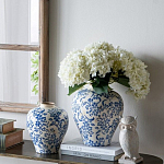 Ваза округлой формы с синим цветочным узором Blue & White Ornament  варинант исполнения - 3 | Loft Concept в Твери