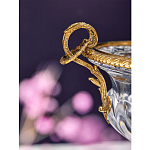 Чаша из прозрачного стекла с бронзовой подставкой и ручками Eden Garden варинант исполнения - 3 | Loft Concept в Твери