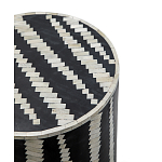 Приставной круглый столик с инкрустацией Black and White Geometry Stool варинант исполнения - 2 | Loft Concept в Твери