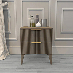 Тумба прикроватная коричневая с двумя ящиками Harper Line варинант исполнения - 2 | Loft Concept в Твери