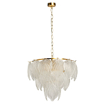 Люстра на цепи с прозрачными стеклянными подвесками в виде листьев Textured Glass Chandelier варинант исполнения - 2 | Loft Concept в Твери