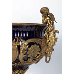 Чаша темно-синего цвета с фигурками ангелов и рельефным декором Eden Garden porcelain and bronze варинант исполнения - 5 | Loft Concept в Твери