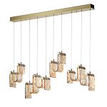 Подвесной светильник линейный с плафонами волнистой формы из фактурного стекла Big Wave варинант исполнения - 6 | Loft Concept в Твери