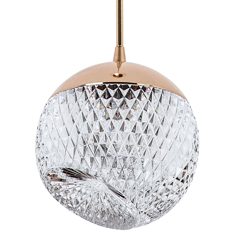 Подвесной светильник с плафоном в виде шара Moreau Sphere Hanging Lamp Глянцевое золото Прозрачный Подвесной светильник с плафоном в виде шара Moreau Sphere Hanging Lamp Глянцевое золото Прозрачный в Твери | Loft Concept