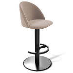 Барный стул вращающийся со спинкой Бежевый Велюр Vendramin Chair варинант исполнения - 1 | Loft Concept в Твери