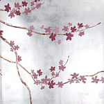 Обои ручная роспись Cherry Tree Special Colourway on Sterling Silver gilded paper варинант исполнения - 1 | Loft Concept в Твери