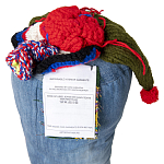 Подушка из джинсовой одежды и вязания Heart&Brain варинант исполнения - 3 | Loft Concept в Твери