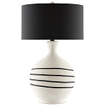 Настольная лампа фактурная с черными круговыми линиями на корпусе Recess варинант исполнения - 3 | Loft Concept в Твери