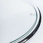 Приставной столик на серебристом основании с столешницей из стекла Noir варинант исполнения - 2 | Loft Concept в Твери