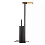 Держатель для туалетной бумаги с ершиком Black Bathroom Accessory варинант исполнения - 3 | Loft Concept в Твери