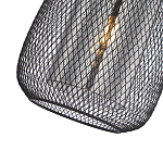 Подвесной светильник со стеклянным плафоном цилиндрической формы и металлической сеткой Metal Mesh Black варинант исполнения - 4 | Loft Concept в Твери