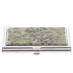 Визитница карманная металлическая с накладкой из натурального камня Апатит Stone Business Card Holders варинант исполнения - 1 | Loft Concept в Твери