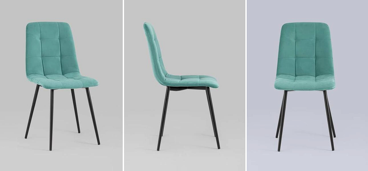 Стул NANCY S-2 Chair Бирюзовый Велюр Стул NANCY S-2 Chair Бирюзовый Велюр - Loft-Concept в Твери
