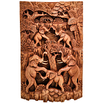 Панно из дерева пирамида из слонов Panel With Animals варинант исполнения - 1 | Loft Concept в Твери