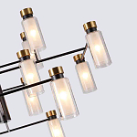 Люстра потолочная с 16-ю цилиндрическими плафонами из стекла и черным каркасом Noir Poise варинант исполнения - 2 | Loft Concept в Твери