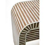 Тумбочка прикроватная с ящиком Tofino Stripes Bone Inlay Bedside Beige варинант исполнения - 4 | Loft Concept в Твери